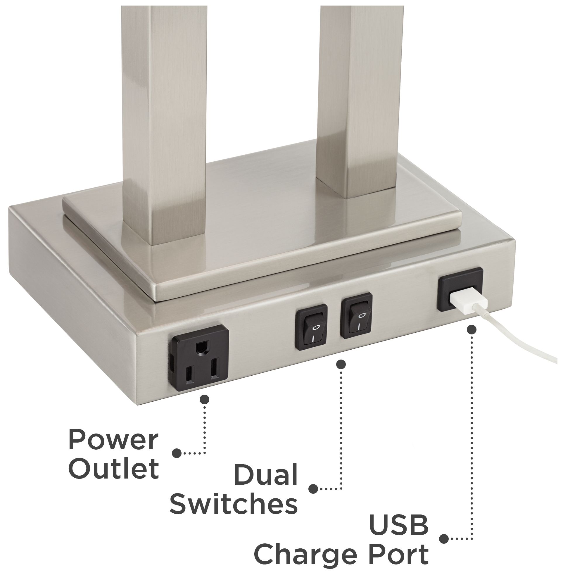 possini euro amity desk lamp with usb port and outlet