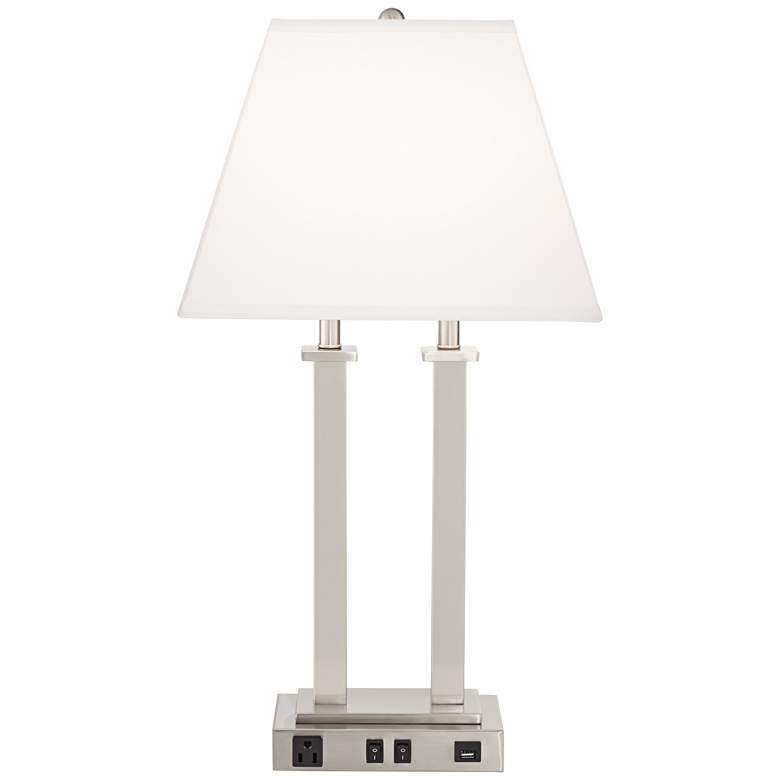 Image 7 Possini Euro Amity Desk Lamp with USB Port and Outlet more views