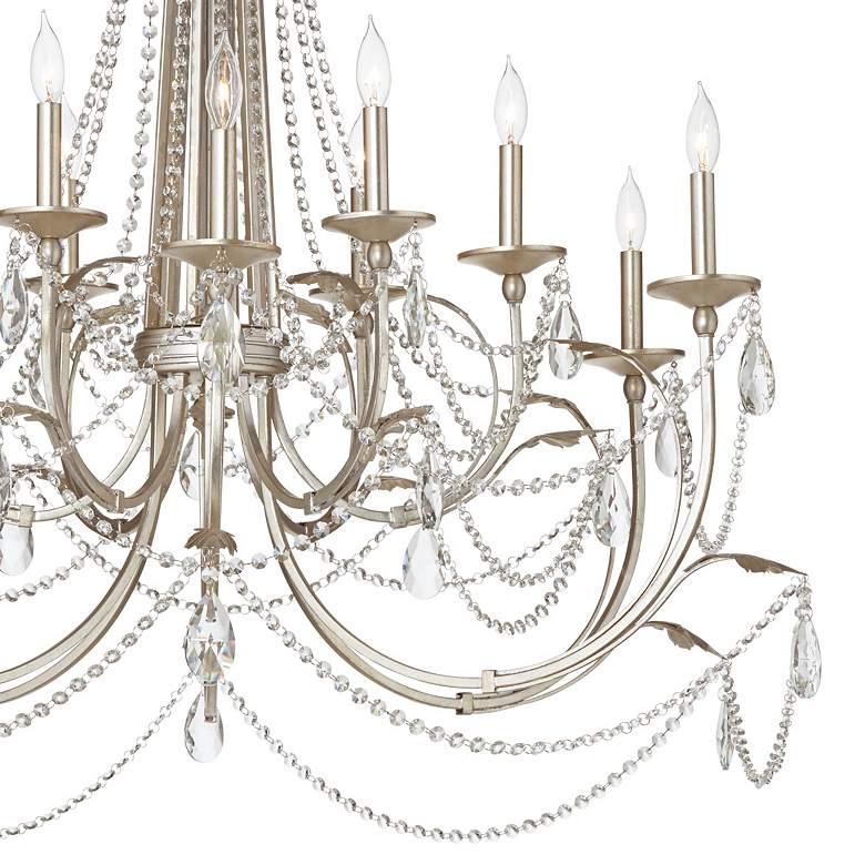 Strand 46&quot; Wide Silver Leaf 12-Light Chandelier more views