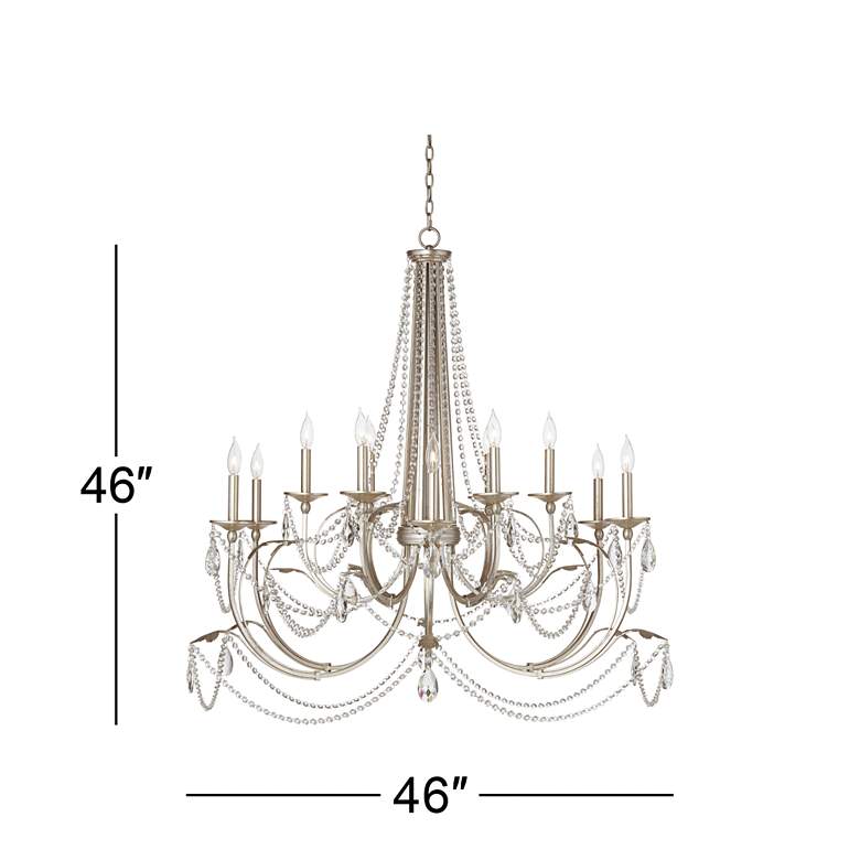 Strand 46&quot; Wide Silver Leaf 12-Light Chandelier more views