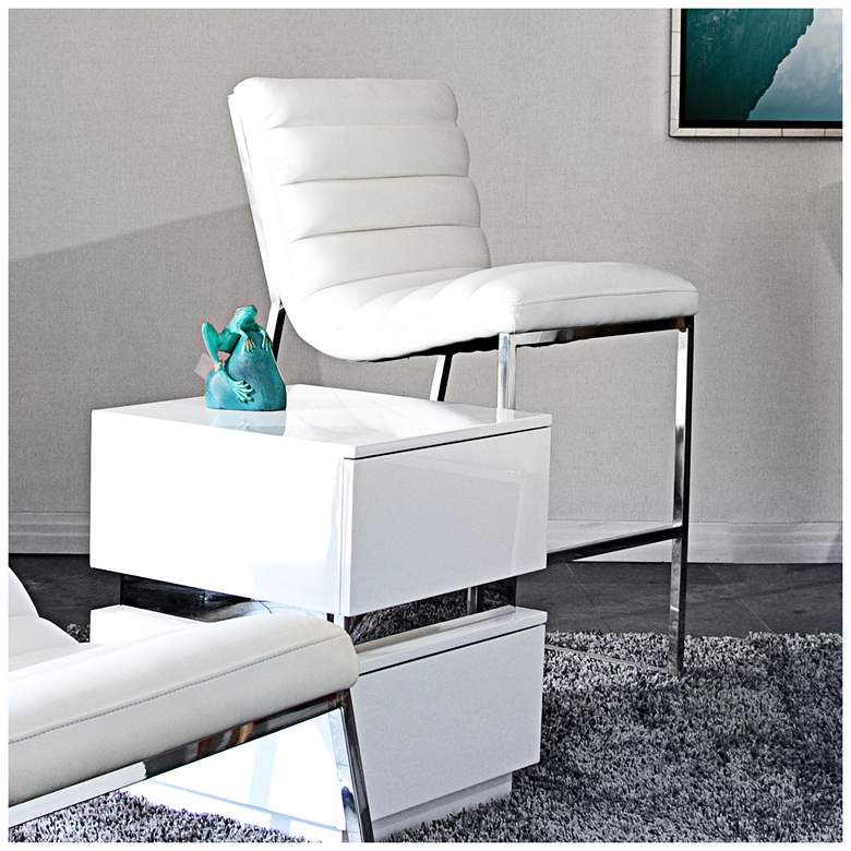 Bardot 29&quot; White Bonded Leather Bar Height Chair more views