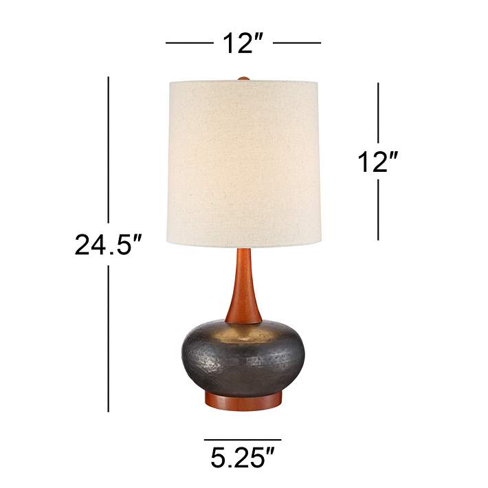 Andi Mid Century Ceramic And Wood Table, Mid Century Table Lamps Uk
