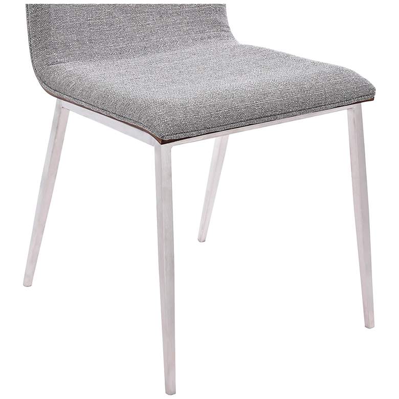 Image 4 Crystal Gray Fabric Dining Chair with Walnut Back Set of 2 more views