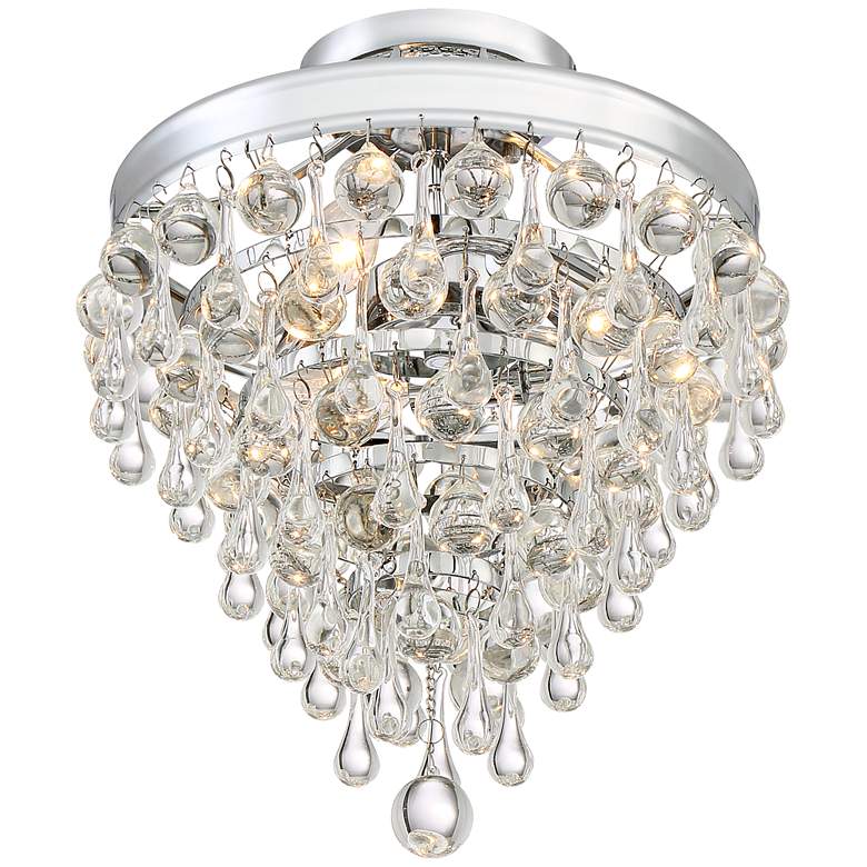 Image 4 Crystal Teardrop 11" Wide Chrome Ceiling Light more views