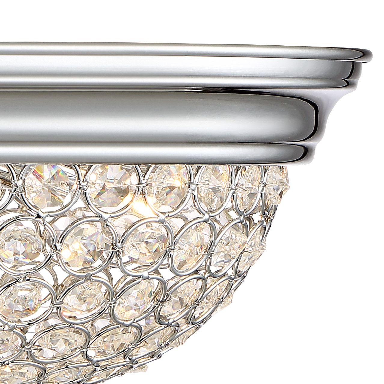 Possini Euro Faith Chrome Crystal Ceiling Lights Set Of 2