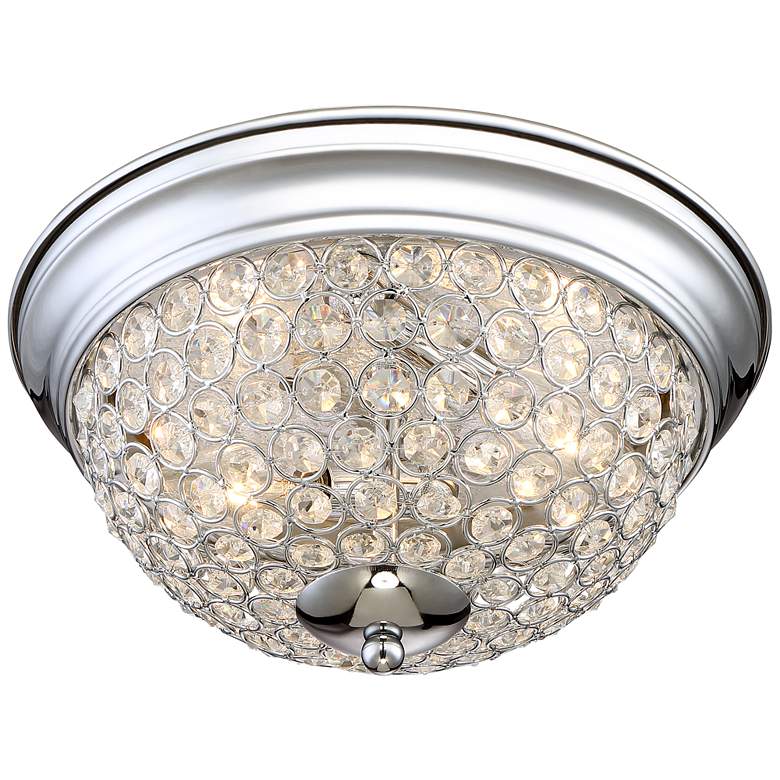 Image 6 Possini Euro Faith Chrome-Crystal Ceiling Lights Set of 2 more views