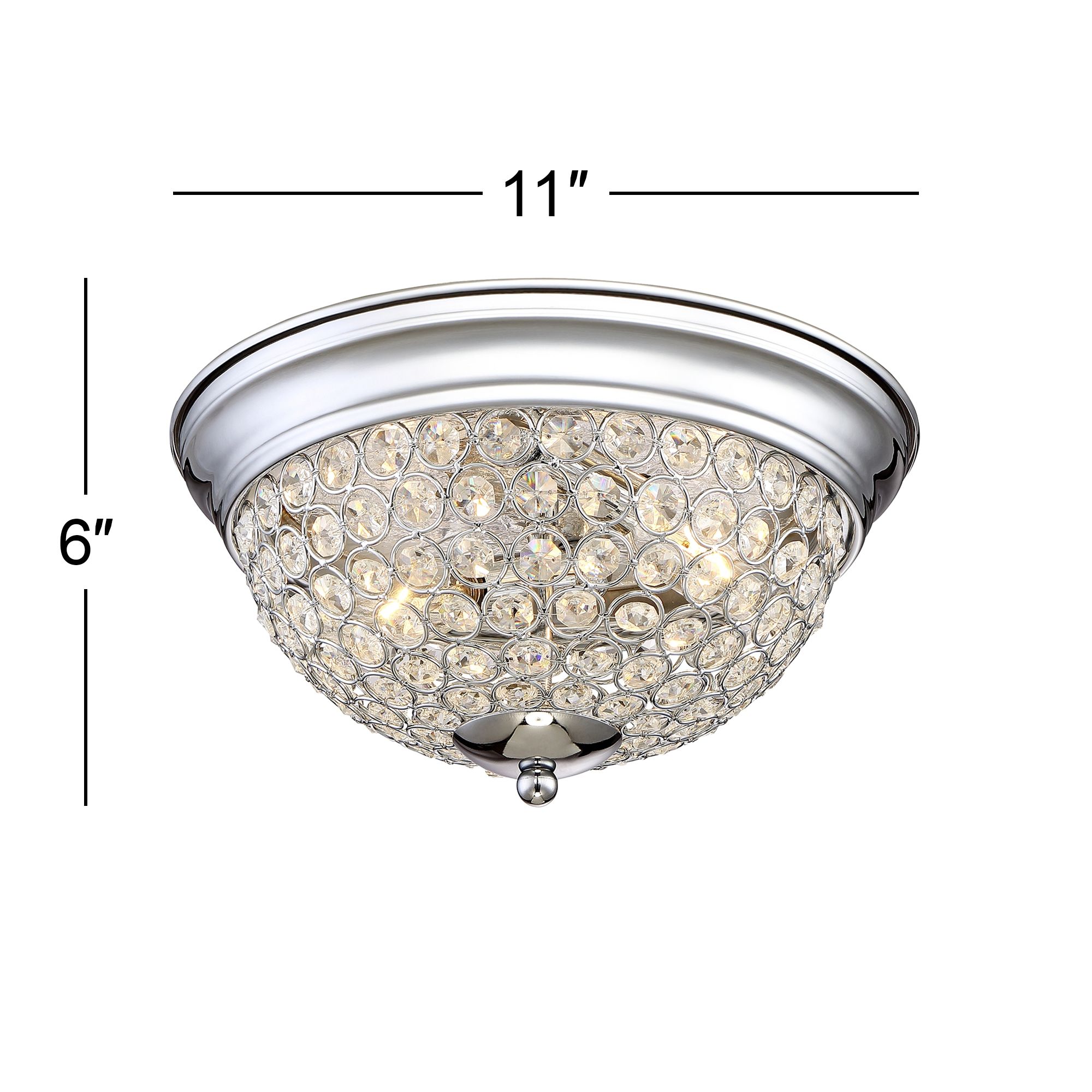 Possini Euro Faith Chrome Crystal Ceiling Lights Set Of 2