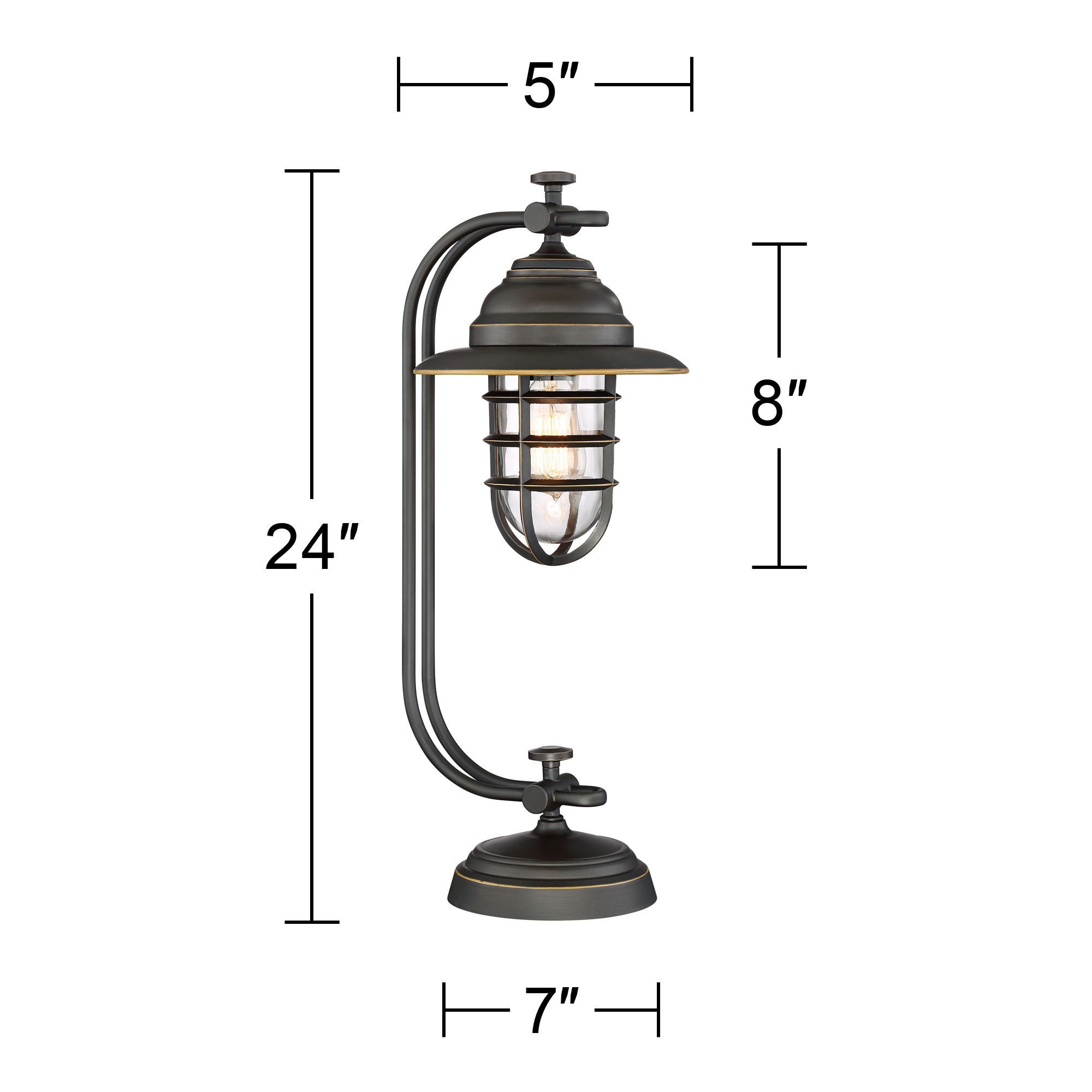 Franklin Iron Works Knox OilRubbed Bronze Lantern Desk Lamp 9K134
