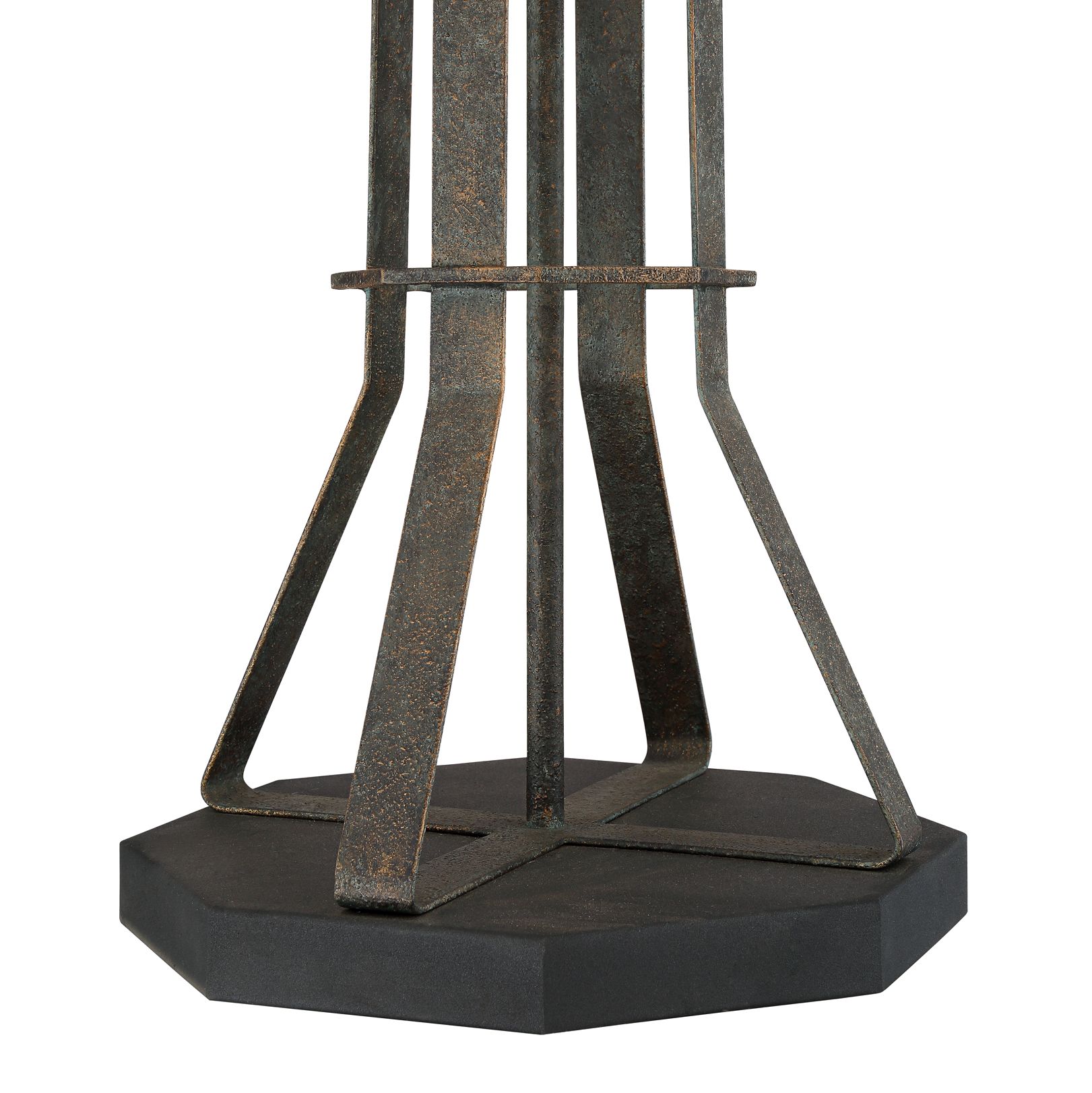 Winston Textured Bronze Industrial Floor Lamp Mica Shade 9M654