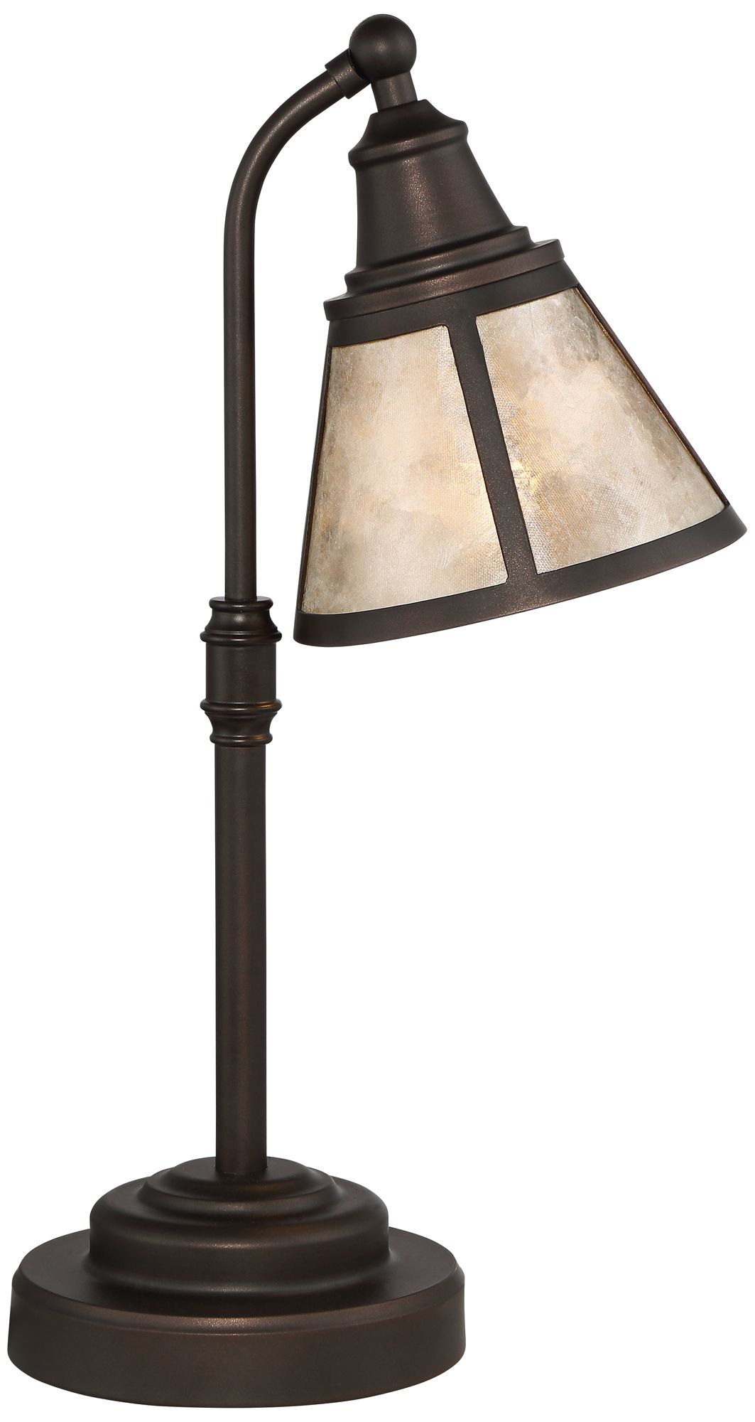 Malta Satin Bronze Mica Shade Desk Lamp 9M679 Lamps Plus