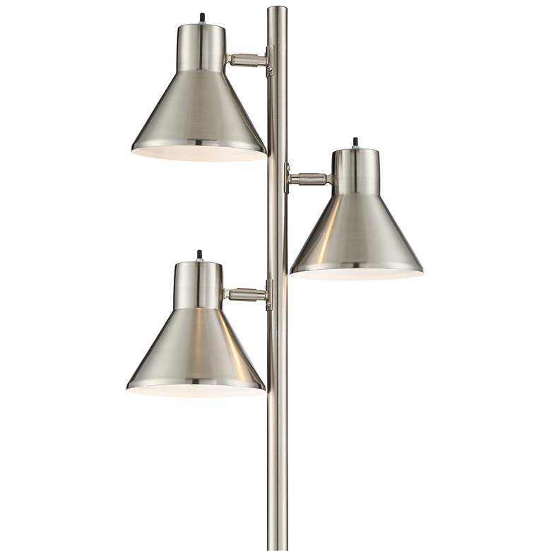 Luken Brushed Nickel Adjustable 3-Light Tree Floor Lamp more views