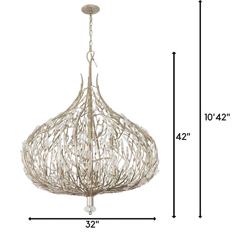 Varaluz Bask 32&quot; Wide Gold Dust Crystal Pendant Light more views