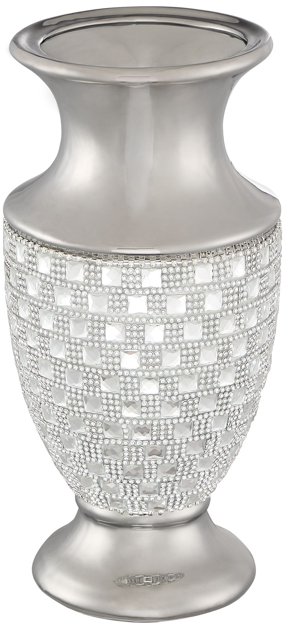 Alino 11 1/2" High Silver and Crystal Urn Vase 9P469 Lamps Plus
