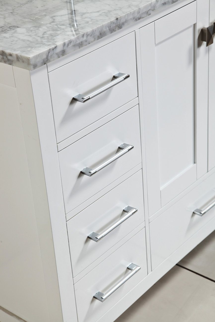 London 48 Marble White 9 Drawer Single Sink Vanity Set 9r266
