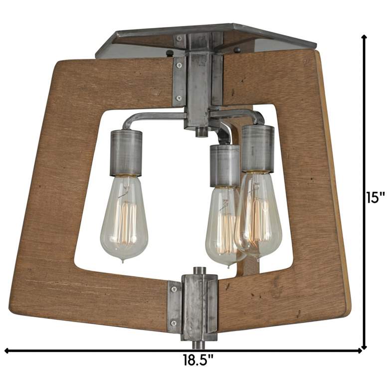 Image 2 Varaluz Lofty 18 1/2" Wide Wheat and Steel Ceiling Light more views