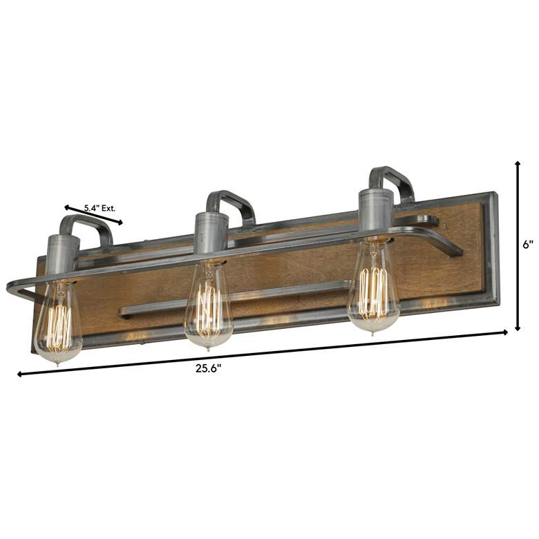 Varaluz Lofty 25 1/2&quot; Wide 3-Light Wheat and Steel Bath Light more views