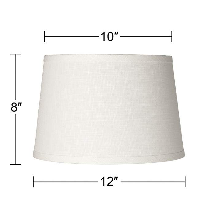 White Linen Drum Lamp Shade 10x12x8, 19 Inch Wide Drum Lamp Shade