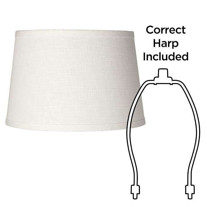 White Linen Drum Lamp Shade 10x12x8, White Drum Lampshade For Table Lamp
