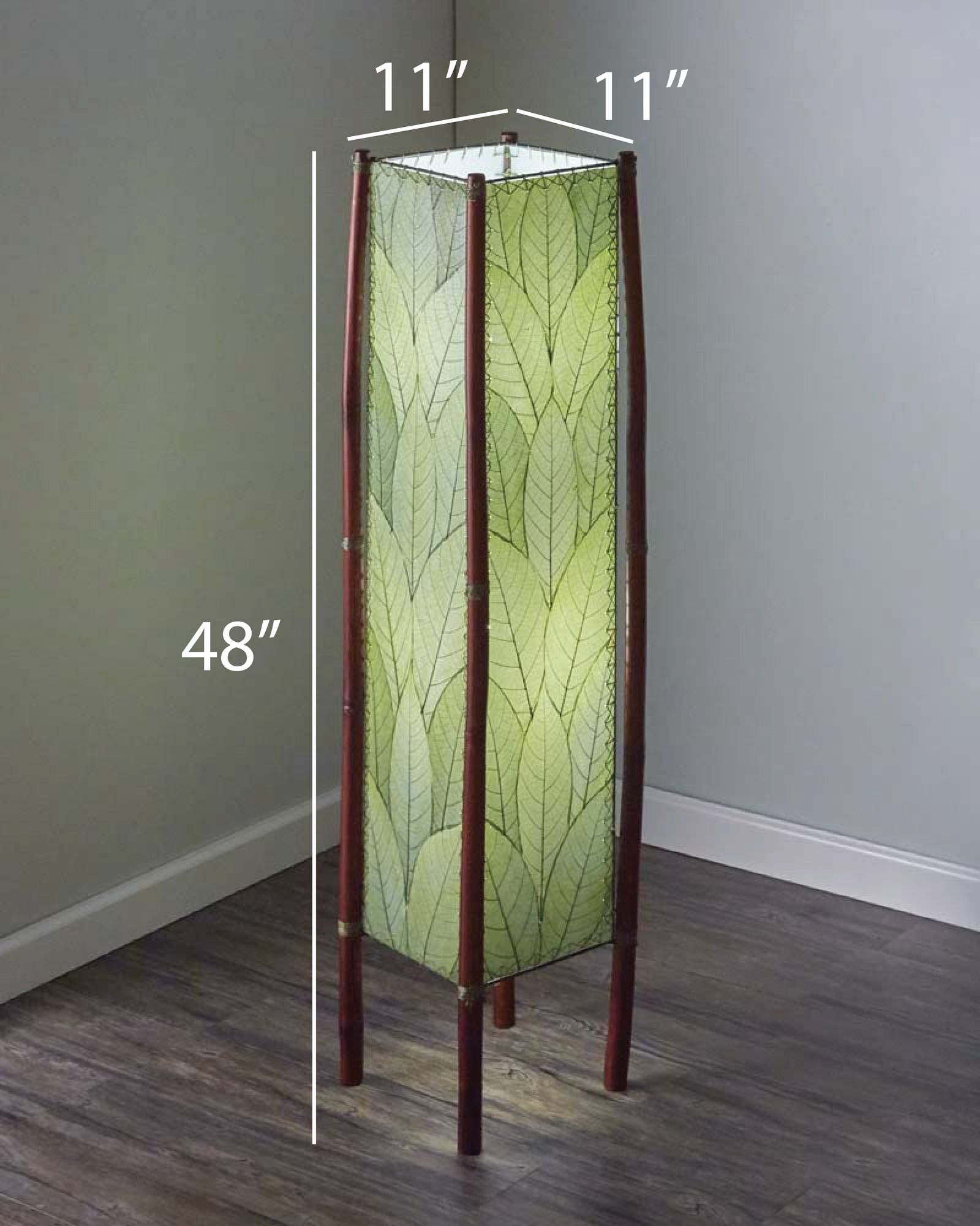 Eangee Fortune Green Cocoa Leaves Tower Floor Lamp M2124 Lamps Plus