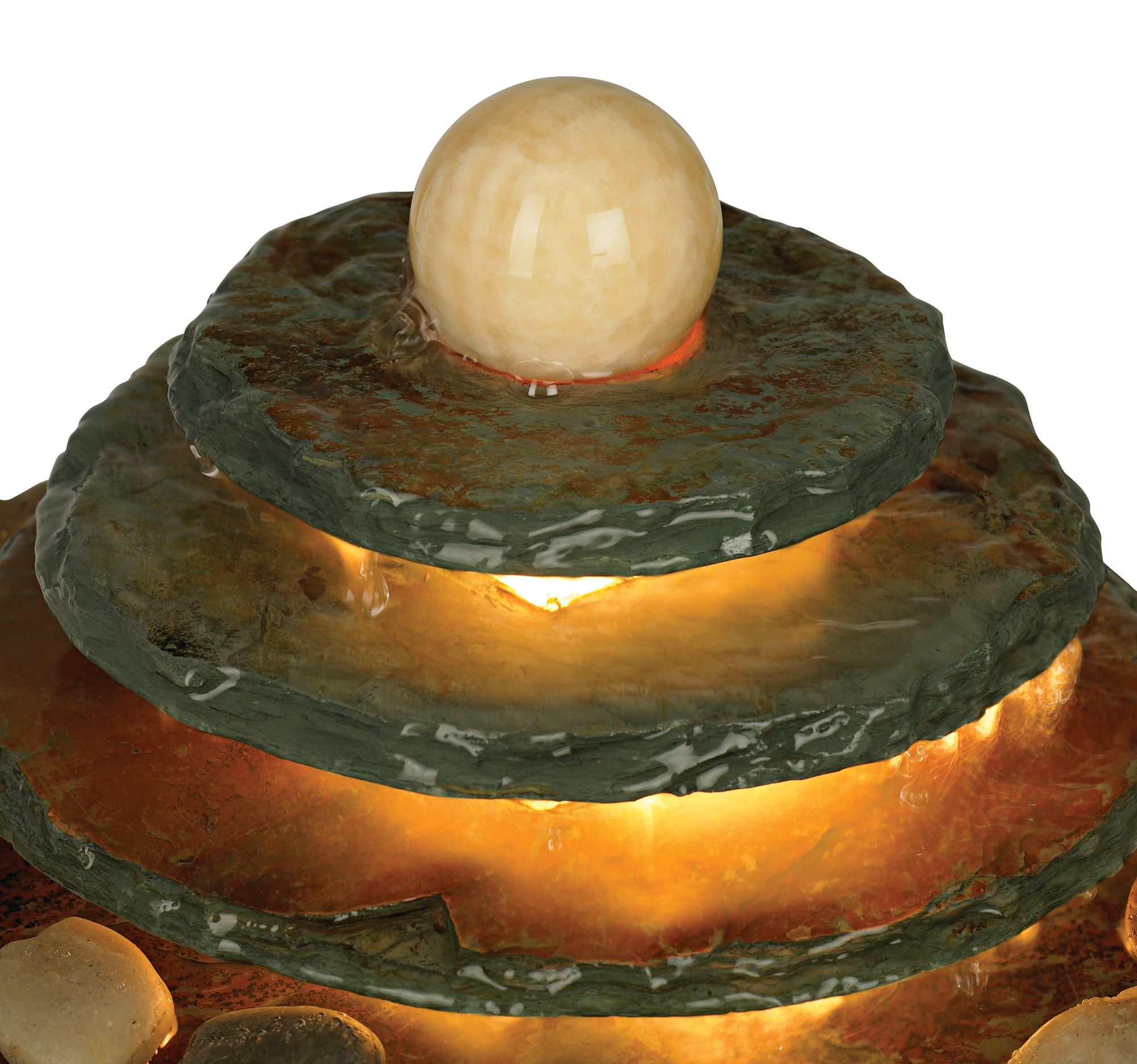 Pyramid Feng Shui Ball Lighted 10" High Table Fountain N5177 Lamps