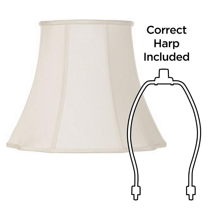 Creme Bell Curve Cut Corner Lamp Shade, 9 High Lamp Shade