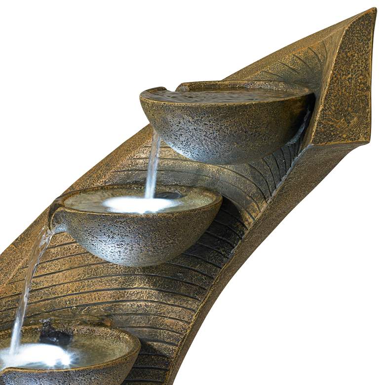 Image 4 Cascading 39 1/2" High Modern Zen Fountain with LED Lights more views
