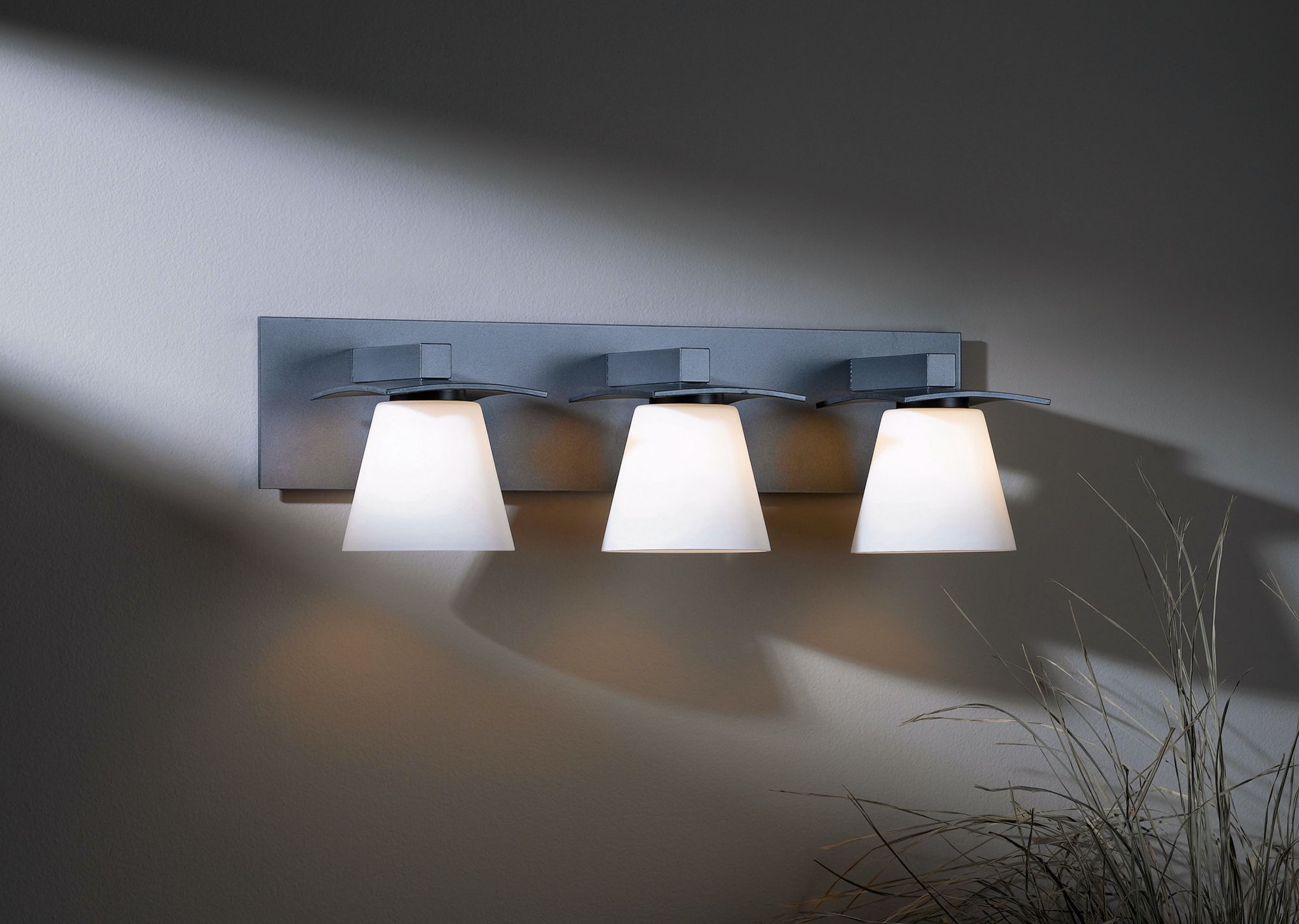 Hubbardton Wren Opal Bath 3Light Wall Sconce R6918 Lamps Plus