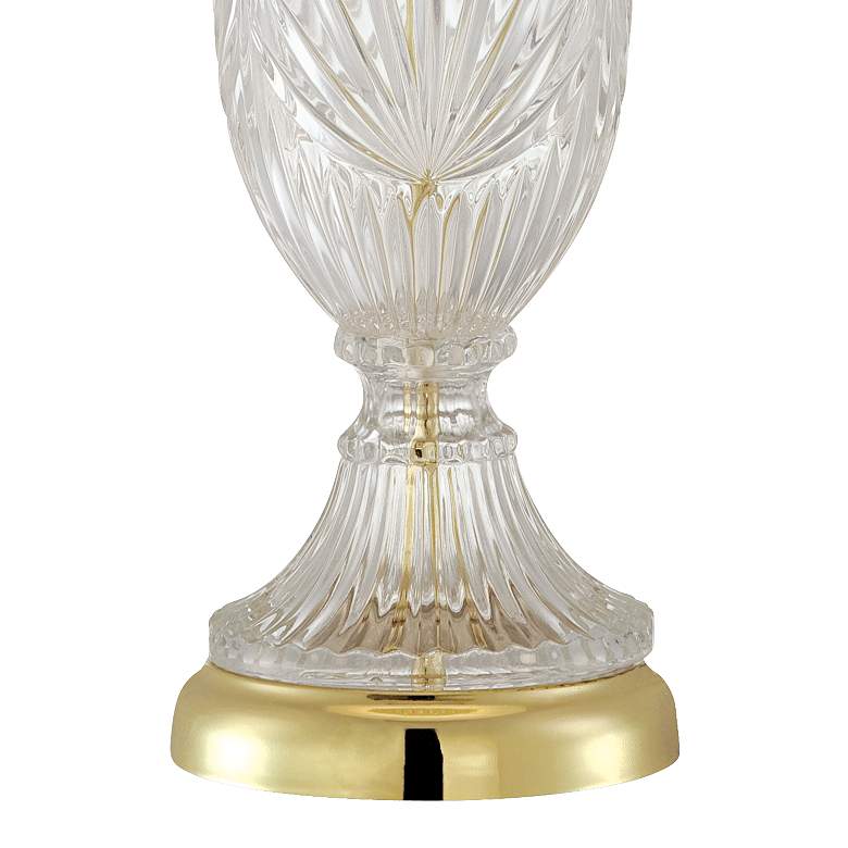 Traditional Cut Glass Urn Table Lamp with Brass Accents more views