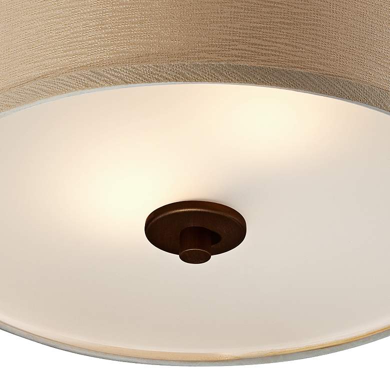 Image 3 Possini Euro Halsted 15" Wide Brushed Bronze Ceiling Light more views