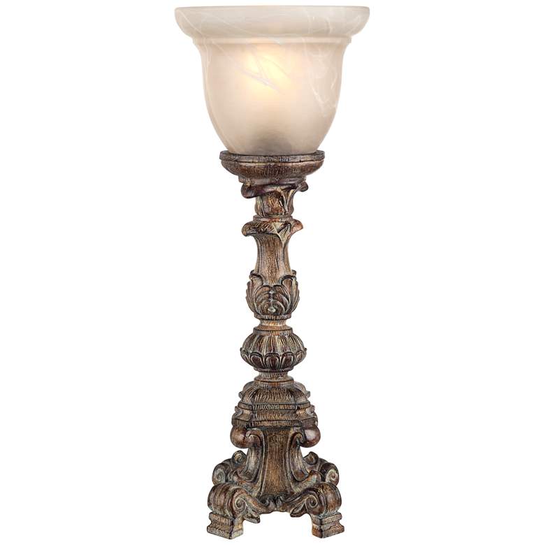 French Candlestick Beige Wash 18&quot; High Accent Console Lamp more views