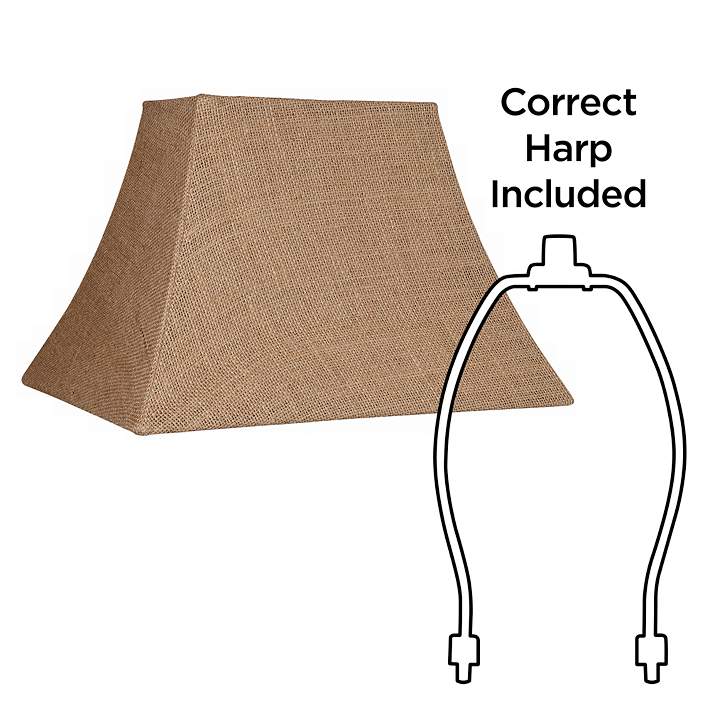 Details about   Natural Burlap Rectangle Lamp Shade 14" Wide x 11" Deep x 9" Height Spider 