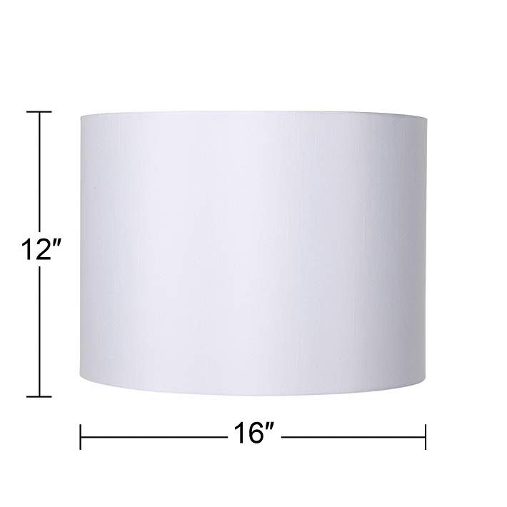 White Hardback Drum Lamp Shade 16x16x12, Cylinder Lamp Shade White