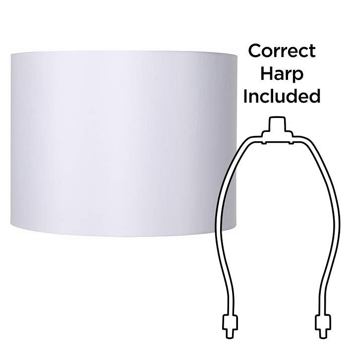 White Hardback Drum Lamp Shade 16x16x12, 15 White Drum Lamp Shade