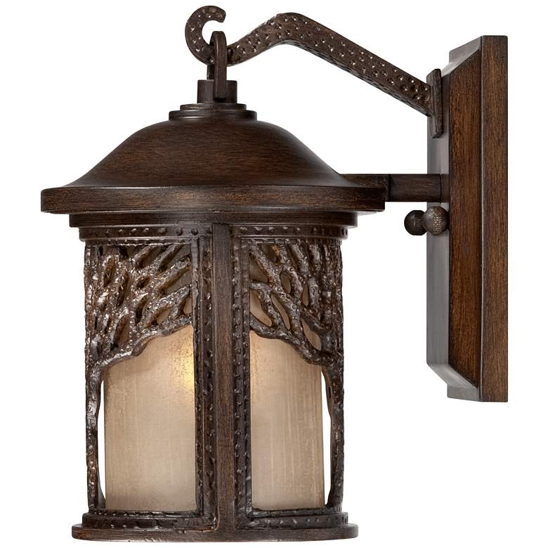 Image 6 Bronze Mission Style Tree 9 1/2" High Outdoor Wall Light more views