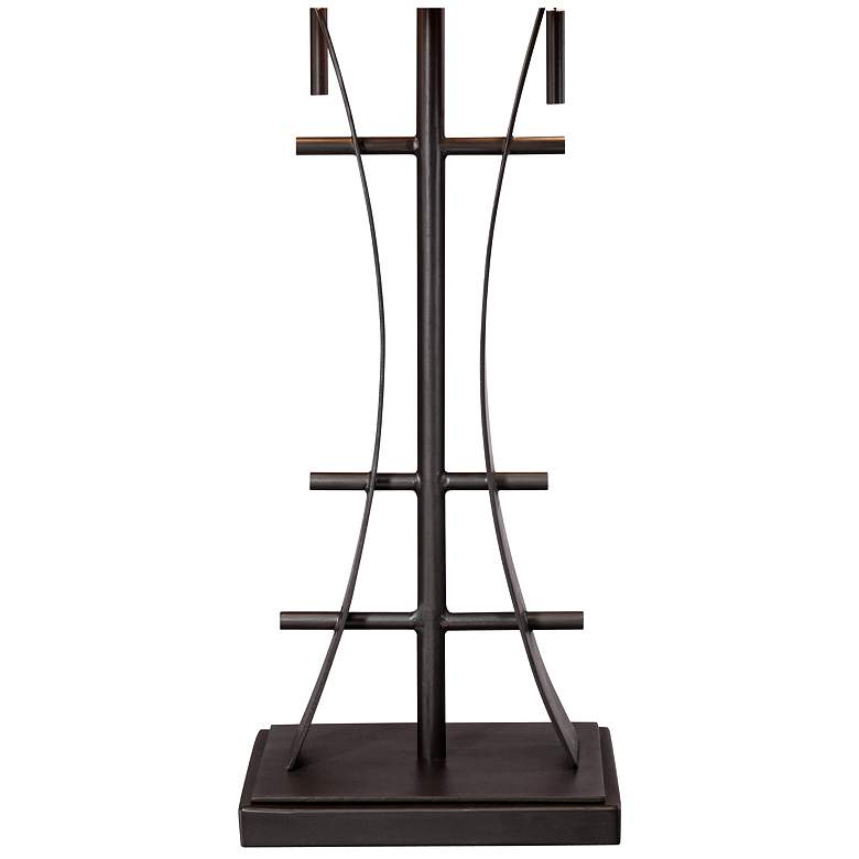 Image 4 Jewel Tone Tiffany-Style Art Glass Iron Base Table Lamp more views