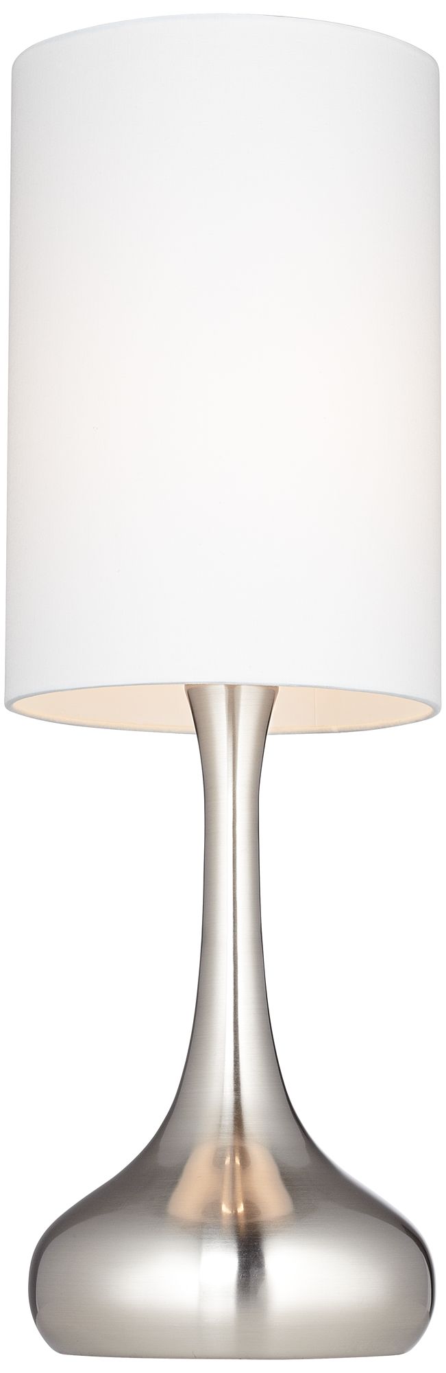 Brushed Nickel Droplet Table Lamp with Cylinder Shade V4325 Lamps Plus