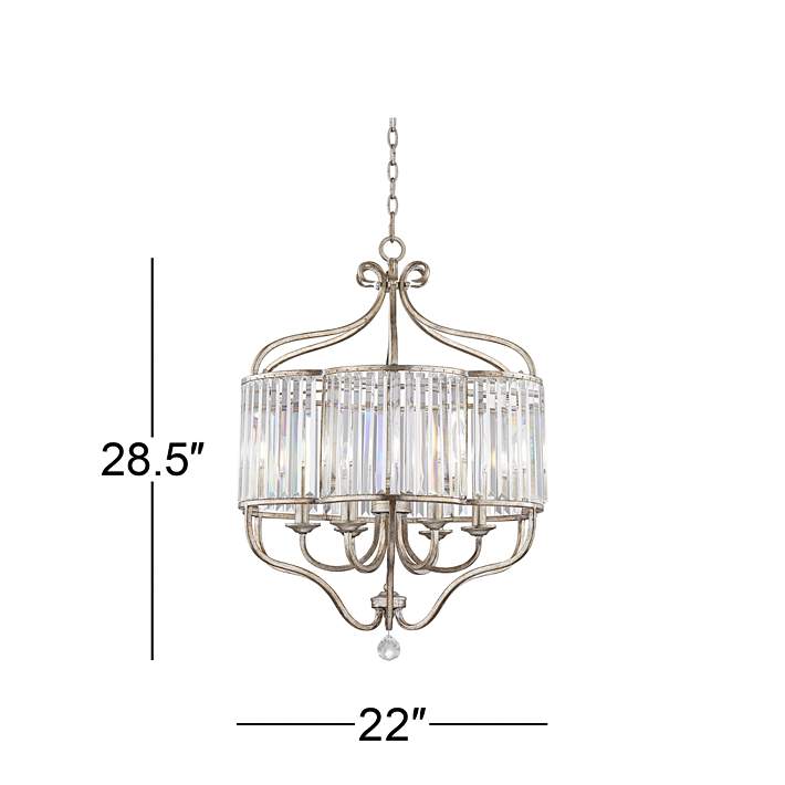 Stella 22 Wide Soft Silver 6 Light, Lamps Plus Chandeliers Transitional