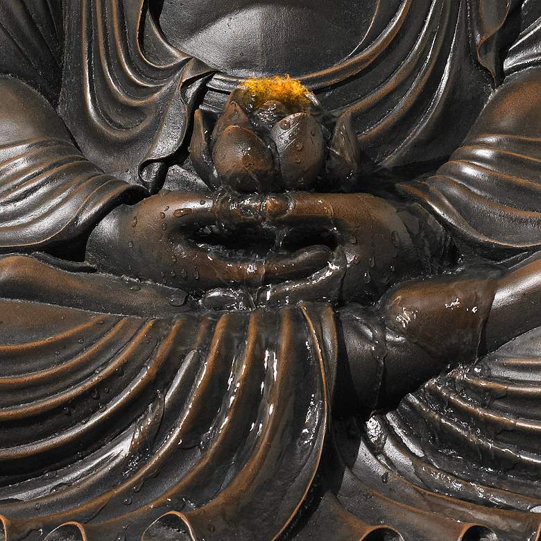 Meditating 27 1/2&quot; High Bronze Seated Buddha Fountain more views