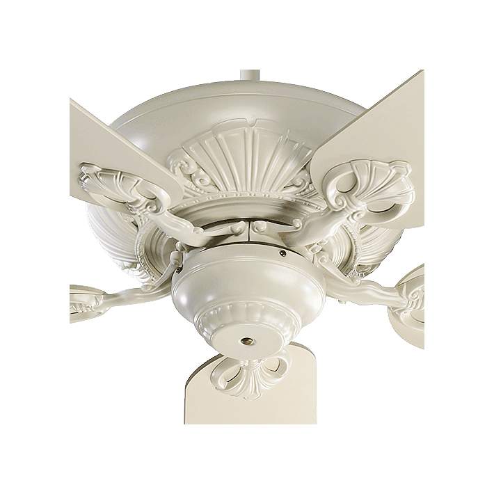 52 Quorum Caux Antique White, Antique Look Ceiling Fan With Light