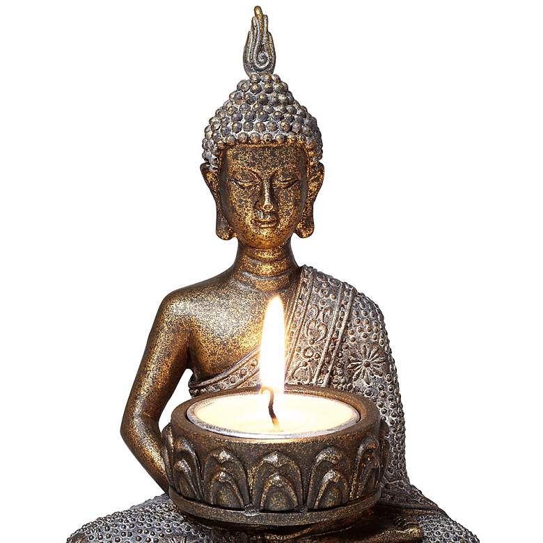 Three Thai Buddhas 3-Tealight Candle Holder - #W8222 | Lamps Plus