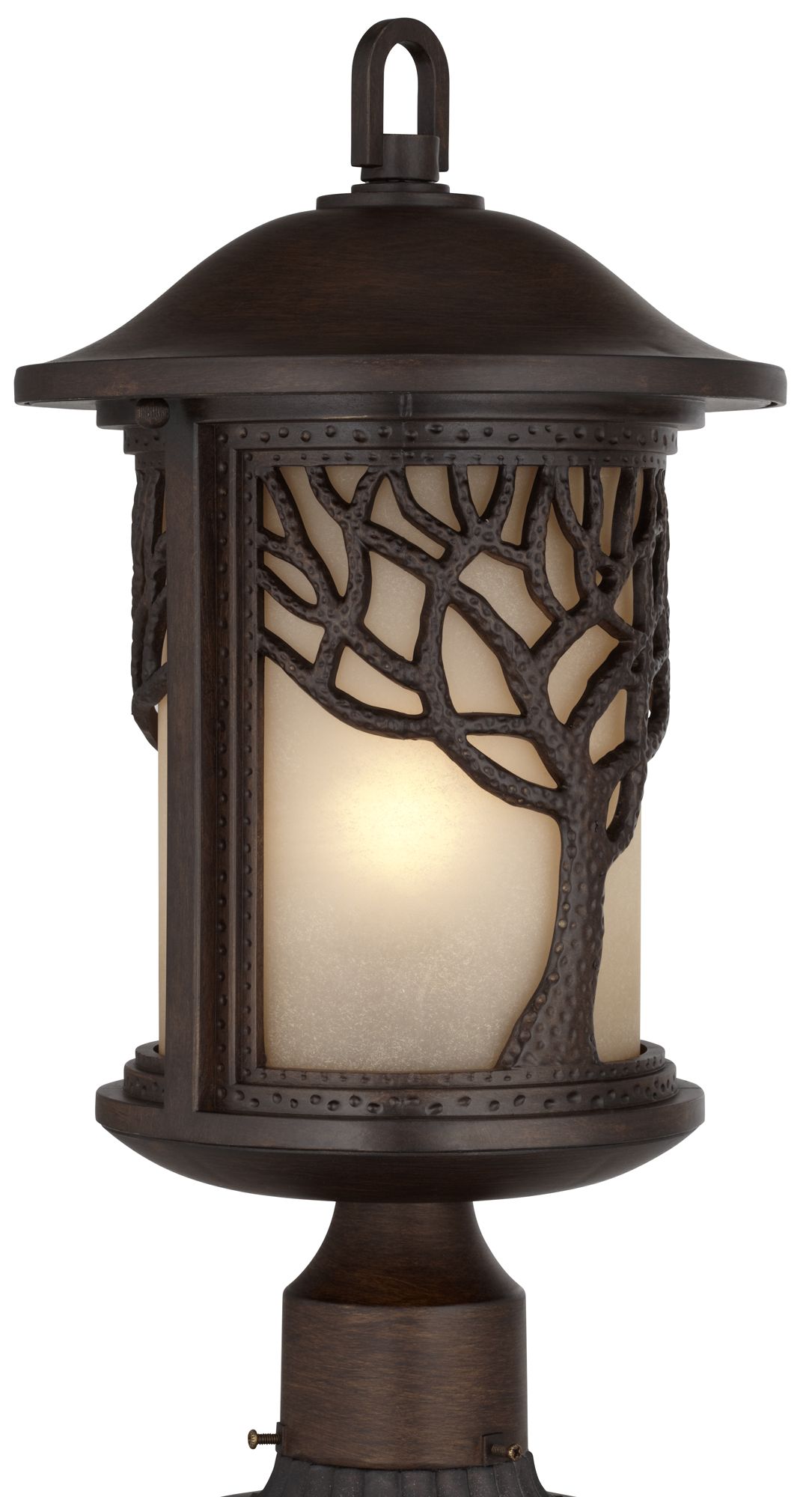 Mission Style Oak Tree 18 3/4" High Bronze Finish Post Light W8312