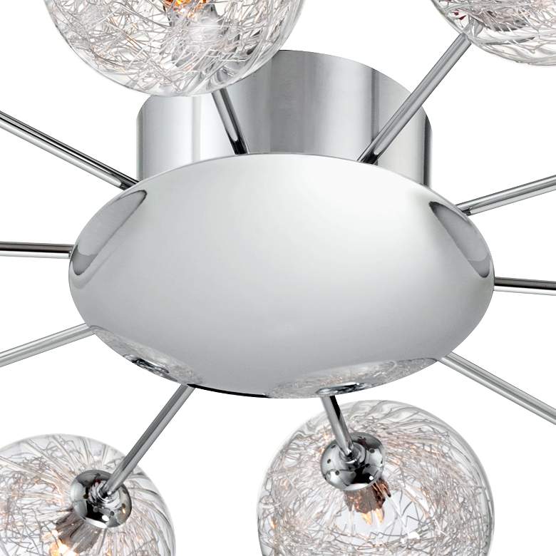 Image 4 Possini Euro Wired 38" Wide Glass and Chrome Ceiling Light more views