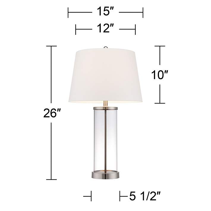 Glass And Steel Cylinder Fillable Table, Denley Bronze Table Lamp Base