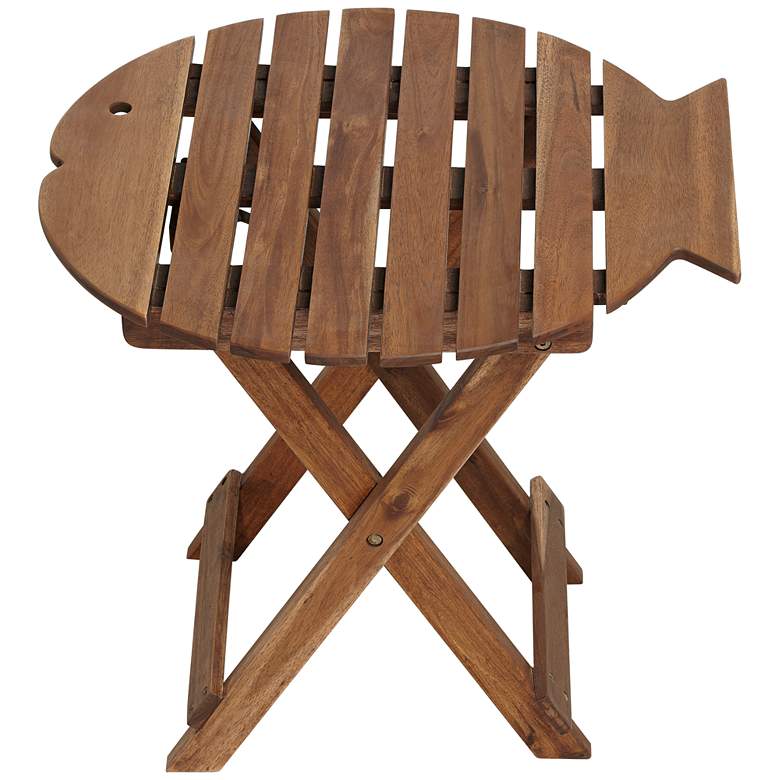 Monterey Fish 21&quot; Wide Natural Wood Outdoor Folding Table more views