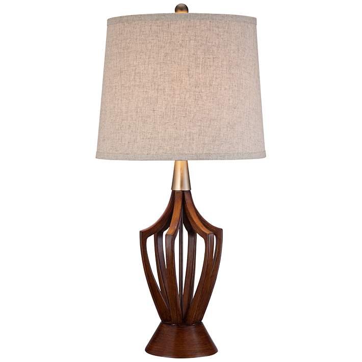 St Claire Mid Century Modern Table, Mid Century Wood Table Lamp