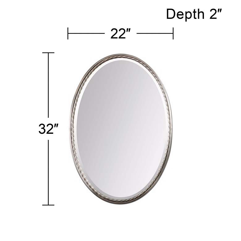 Image 4 Uttermost Casalina Nickel 22" x 32" Oval Wall Mirror more views