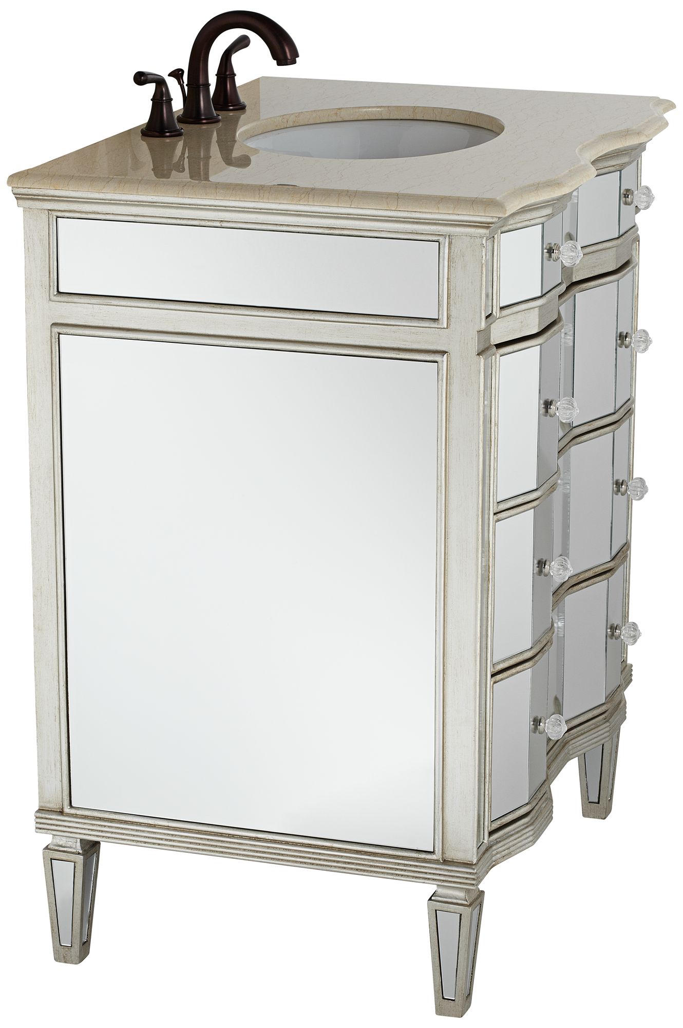 Kaylee 30 Wide Single Sink Mirrored Bathroom Vanity Y1921
