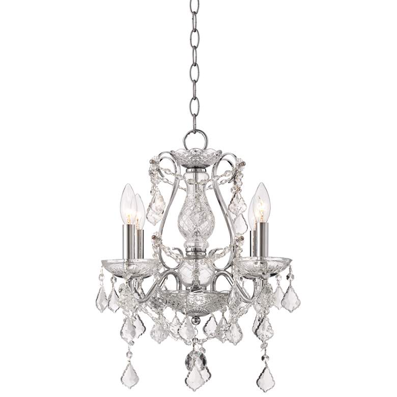 Image 4 Grace 17" Wide Chrome and Crystal 4-Light Chandelier more views